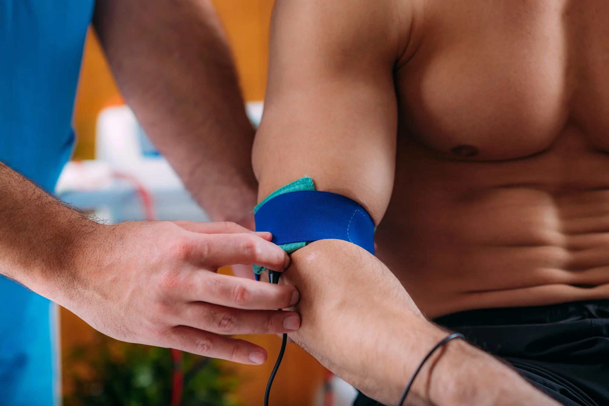 Blood Flow Restriction Therapy hands-on care at Moving Forward Physical Therapy